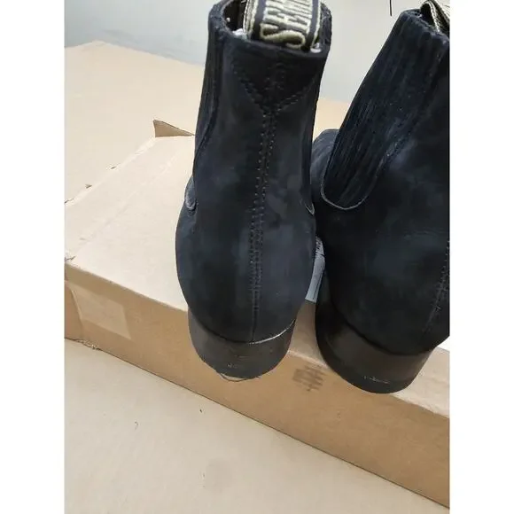 Semental Rancho Mens Black Western Chelsea Boots Leather Rodeo Square Toe 27.5 9